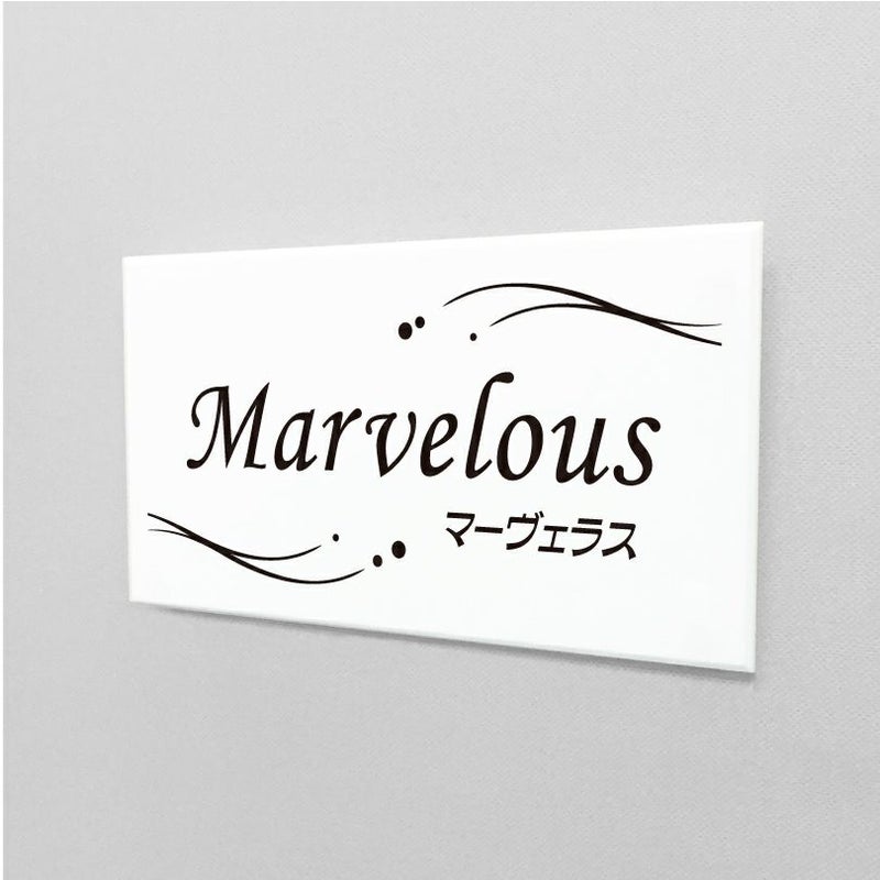 白アクリル銘板 両面テープ止め マグネット止め 　会社銘板 事務所看板