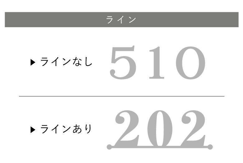 看板デザイン　フォントリスト　ラインあり　なし
