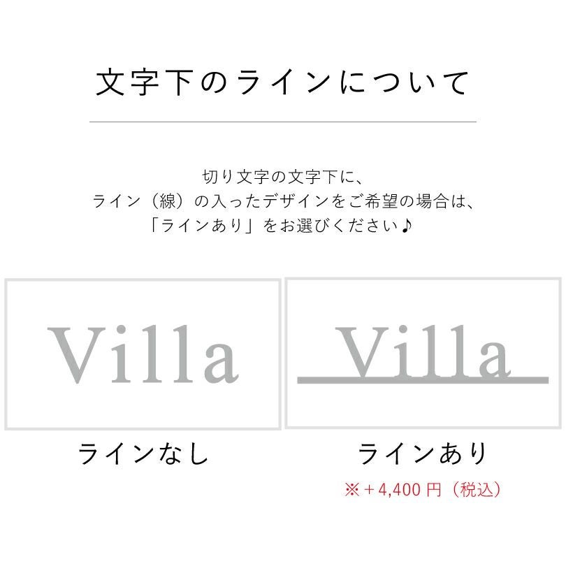 文字下のラインの入ったデザインについて