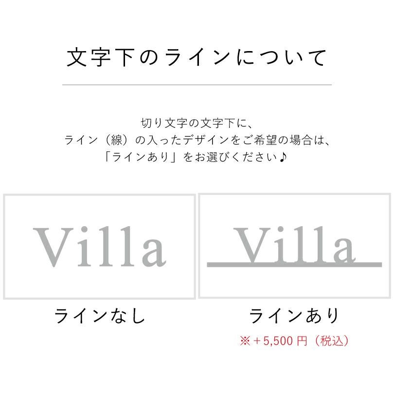 文字下のラインの入ったデザインについて