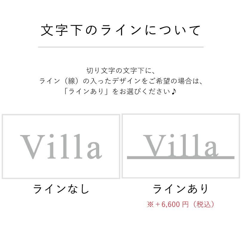 文字下のラインの入ったデザインについて