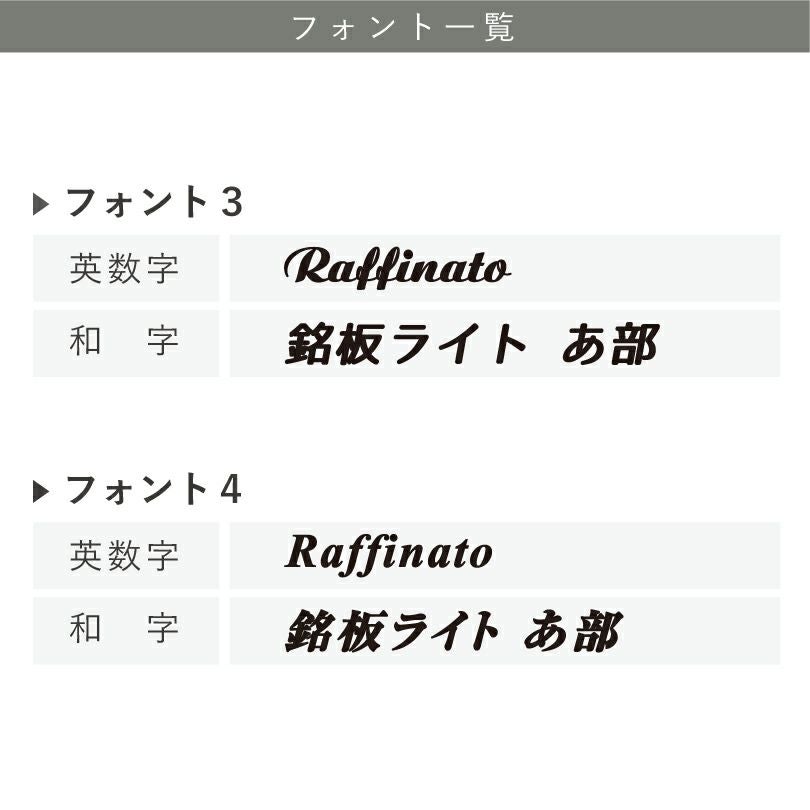 デザイン一覧　書体一覧