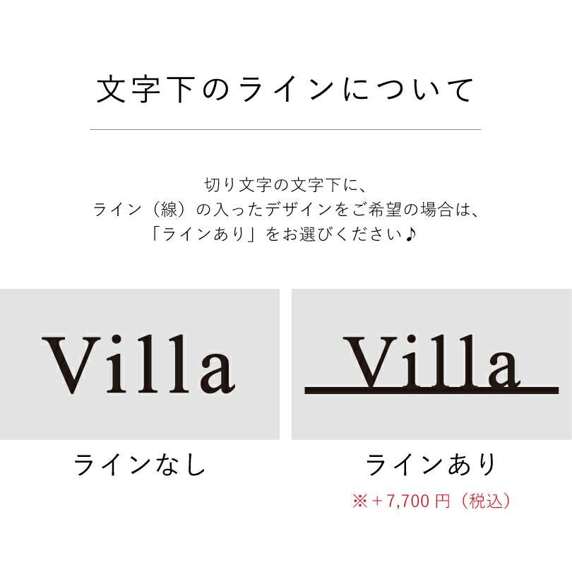 文字下のラインの入ったデザインについて