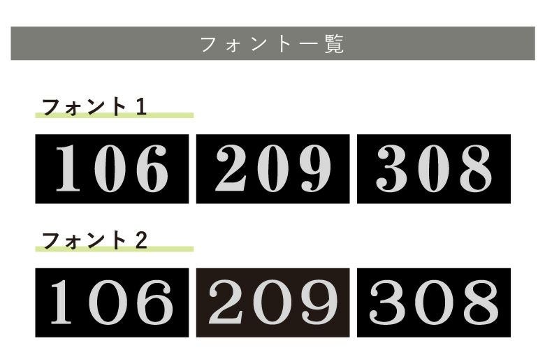 看板デザイン　書体リスト