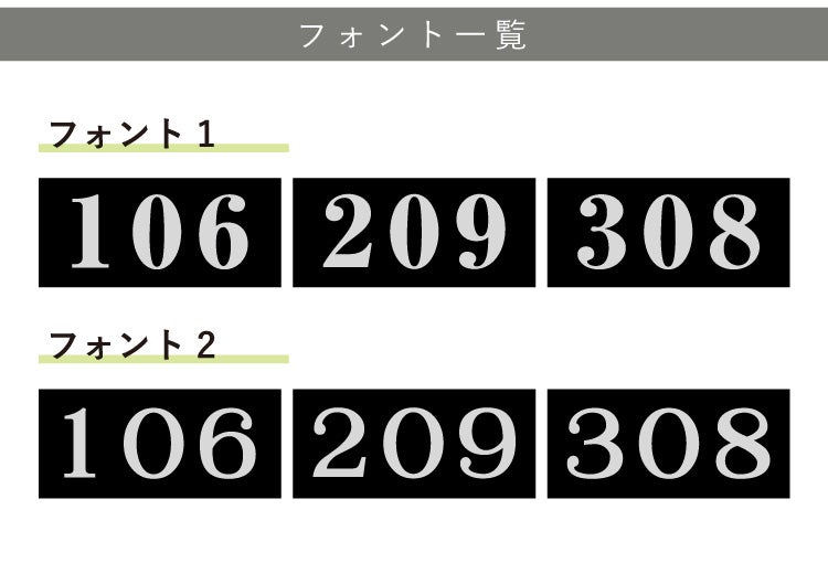 看板デザイン　書体リスト