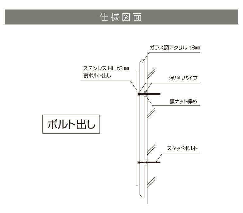 銘板館ライト　看板図面　仕様図面
