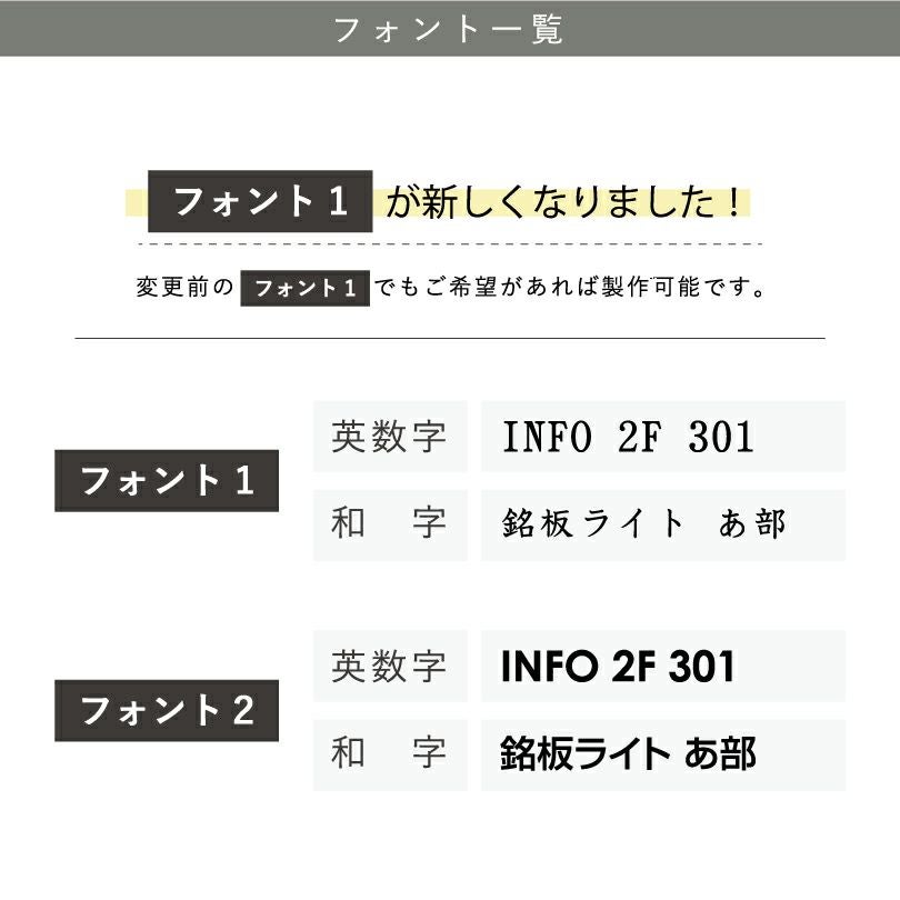 看板デザイン　フォントリスト