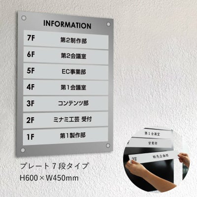 差し替え式インフォメーションサイン　プレート７段