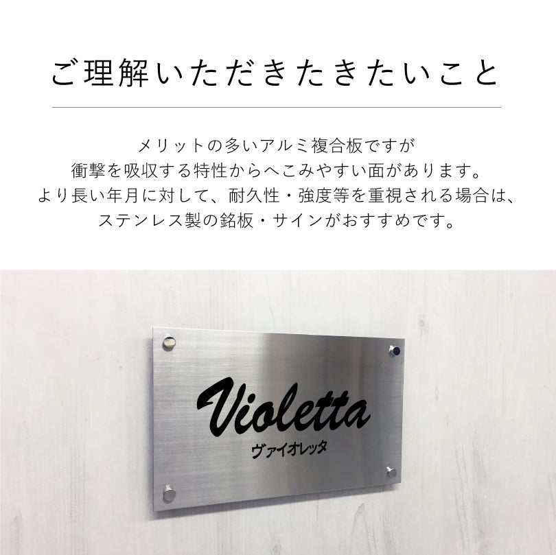 激安】アルポリサイン 化粧ビス止め H200×W400×t3mm 会社銘板 事務所