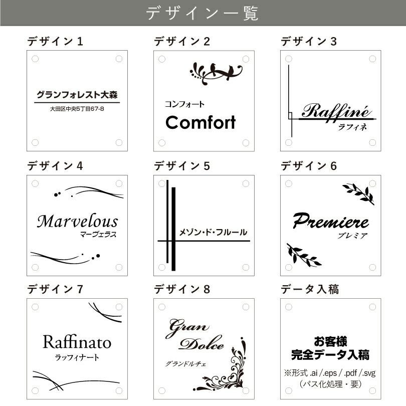 看板デザイン　デザインリスト