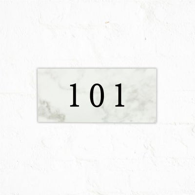 部屋番号プレート ルームナンバー 室名札　大理石調　マーブル　両面テープ止め