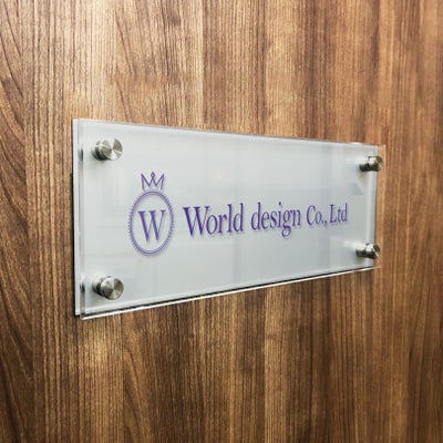 フルカラー透明アクリル銘板 ラフィネ2重構造仕様　店舗看板　お店の看板