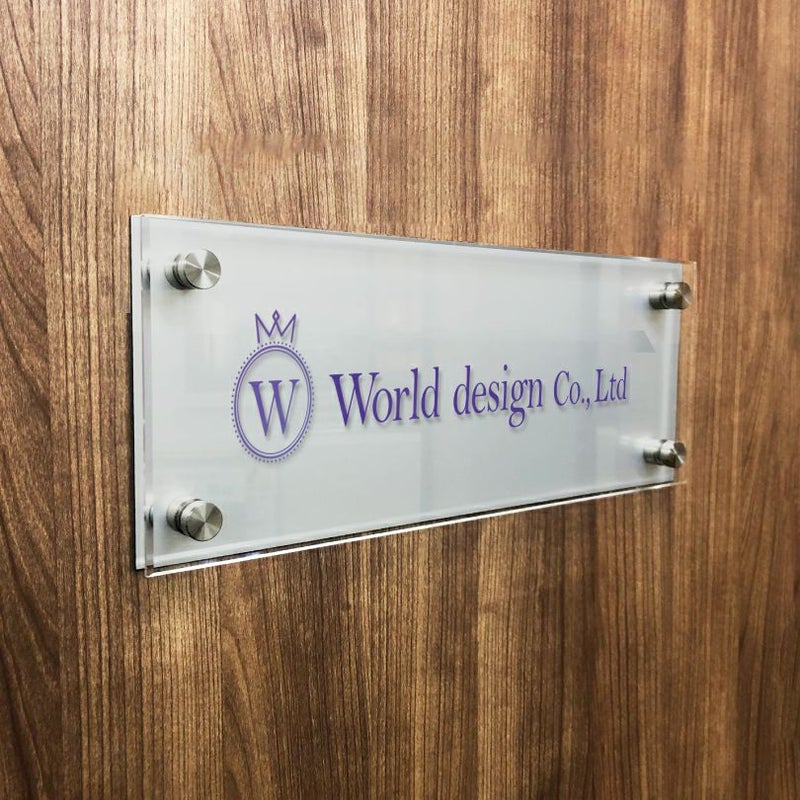 フルカラー透明アクリル銘板 ラフィネ2重構造仕様　店舗看板　お店の看板