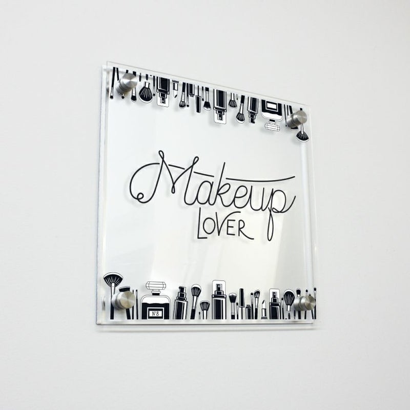 フルカラー透明アクリル銘板 ラフィネ2重構造仕様 化粧ビス止め 　ショップの看板