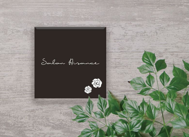 ドアプレート 店舗  フルカラー透明アクリル銘板