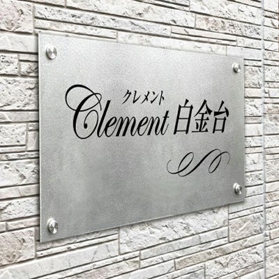 ステンレスプレート（バイブレーション仕上げ）化粧ビス止め マンション看板 アパート銘板