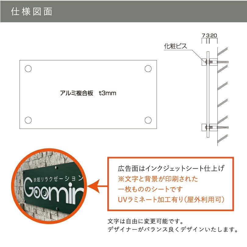 看板の図面　仕様