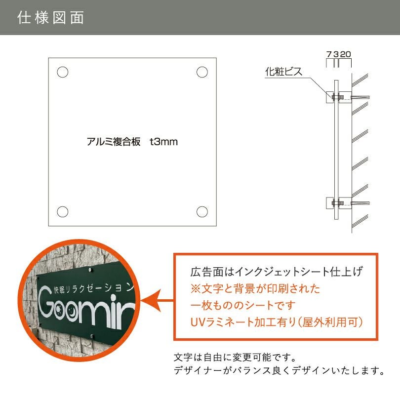 看板の図面　仕様