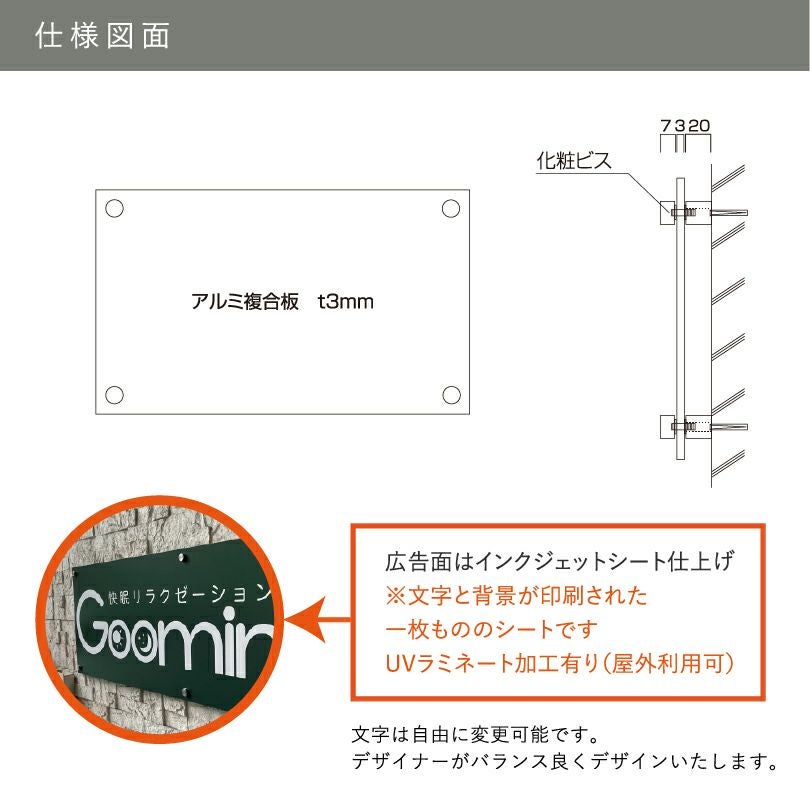 看板の図面　仕様