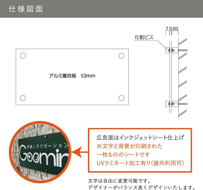 看板の図面　仕様