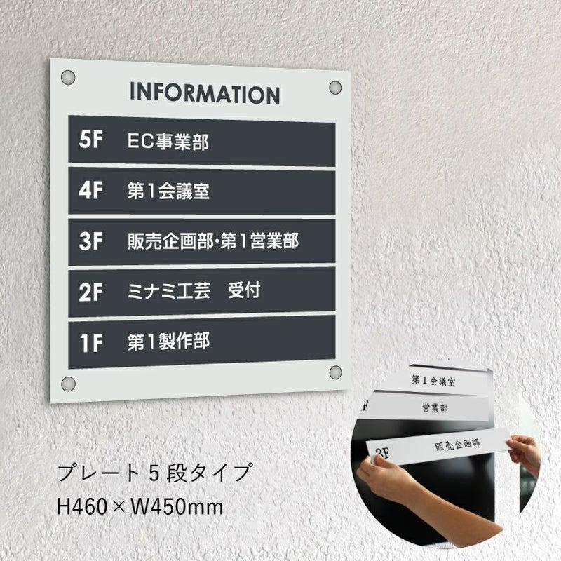 インフォメーションサイン　案内サイン　スチールとアルミ複合板