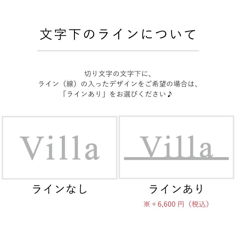 文字下のラインの入ったデザインについて