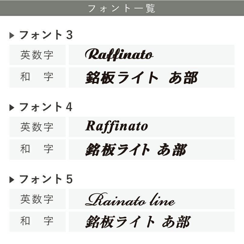 デザイン一覧　フォントリスト