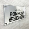 ステンレスプレート　透明アクリル銘板 化粧ビス止め