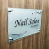 アルミ複合板とガラス調アクリルの看板　二重構造の看板