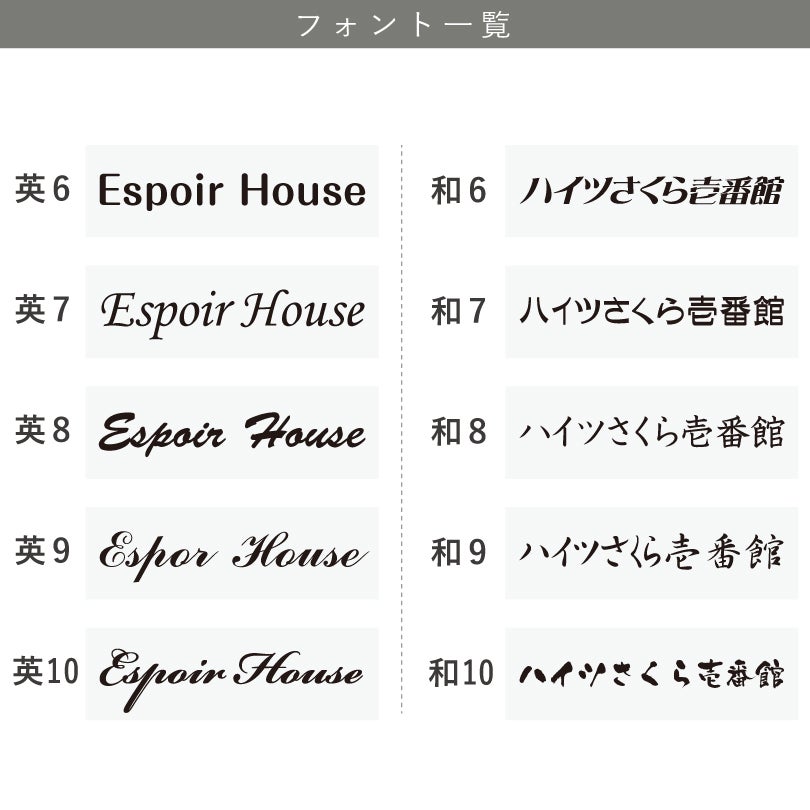 書体一覧